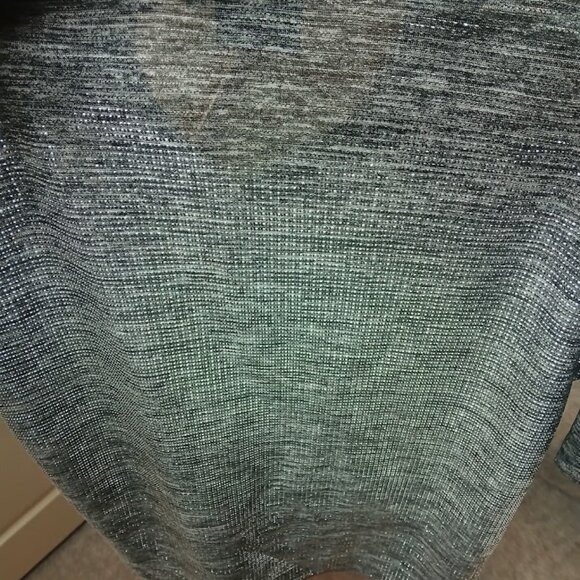 Positano Vintage Men's Silver Black Shiny Disco Buttondown Shirt Size Medium - Picture 9 of 11